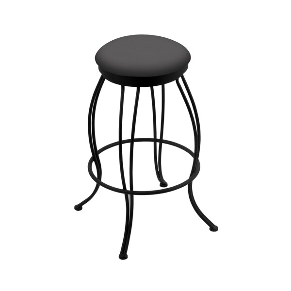 30" Swivel Bar Stool, Black Wrinkle, Canter Storm Seat
